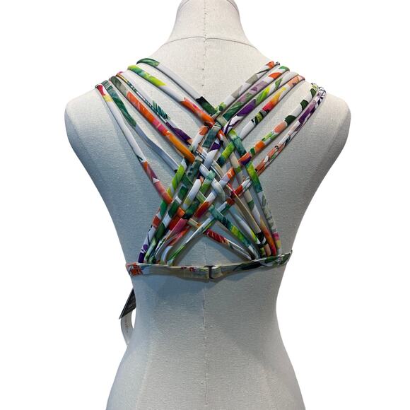 SALT COVE JUNIORS MEDIUM BIKINI TOP TROPICAL FLORAL PRINTED STRAPPY BACK NEW! - Picture 4 of 9
